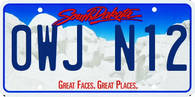 SD license plate 0WJN12