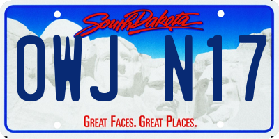 SD license plate 0WJN17
