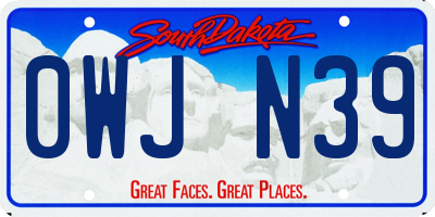 SD license plate 0WJN39