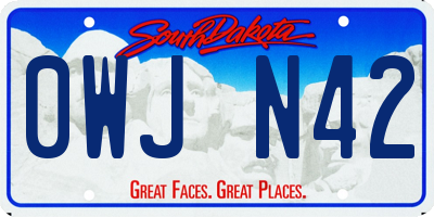SD license plate 0WJN42