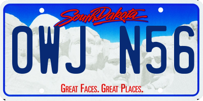 SD license plate 0WJN56