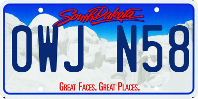SD license plate 0WJN58