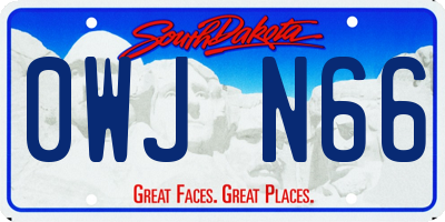 SD license plate 0WJN66