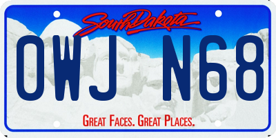 SD license plate 0WJN68