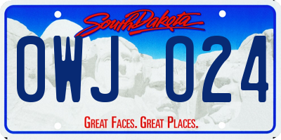 SD license plate 0WJO24