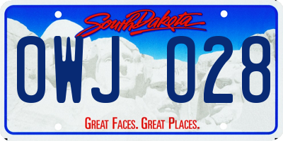 SD license plate 0WJO28