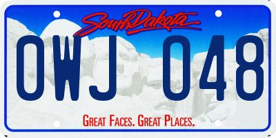 SD license plate 0WJO48