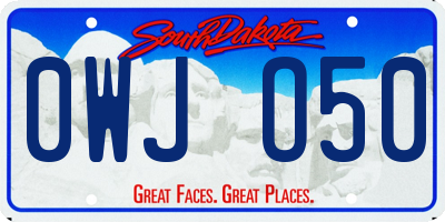 SD license plate 0WJO50