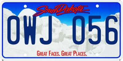 SD license plate 0WJO56