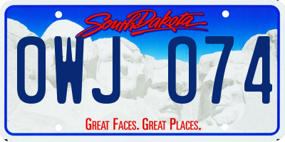 SD license plate 0WJO74