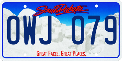 SD license plate 0WJO79