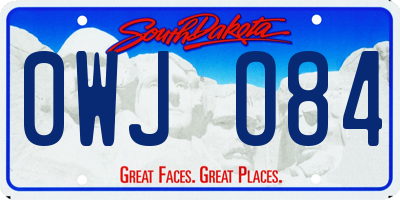 SD license plate 0WJO84