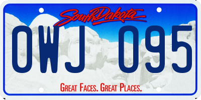 SD license plate 0WJO95