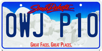 SD license plate 0WJP10