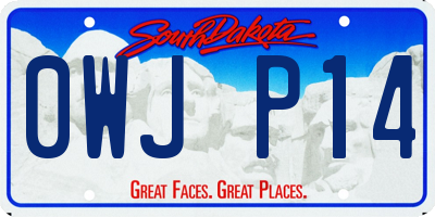 SD license plate 0WJP14