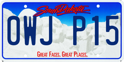 SD license plate 0WJP15