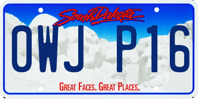 SD license plate 0WJP16