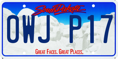 SD license plate 0WJP17
