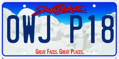 SD license plate 0WJP18