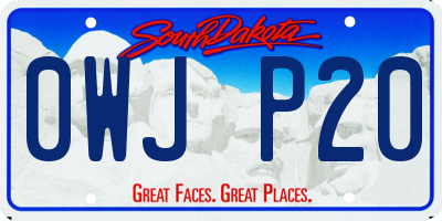 SD license plate 0WJP20