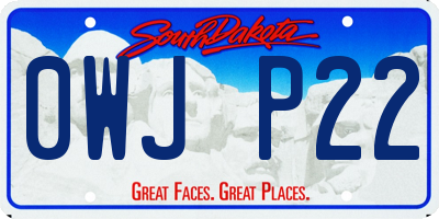 SD license plate 0WJP22