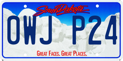 SD license plate 0WJP24