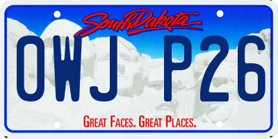 SD license plate 0WJP26