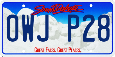 SD license plate 0WJP28