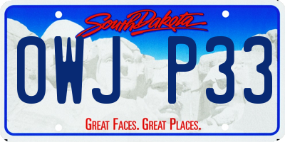 SD license plate 0WJP33