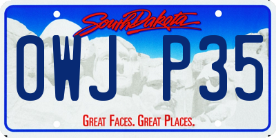 SD license plate 0WJP35