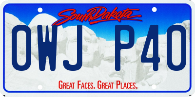 SD license plate 0WJP40