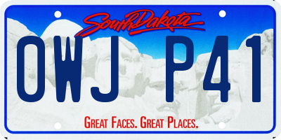 SD license plate 0WJP41