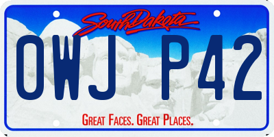 SD license plate 0WJP42