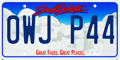 SD license plate 0WJP44