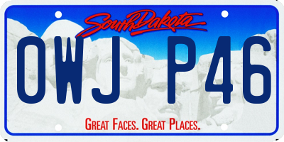 SD license plate 0WJP46
