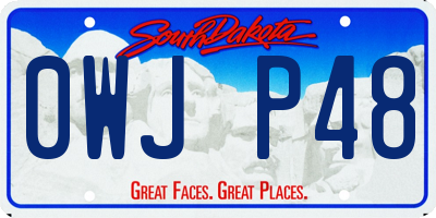 SD license plate 0WJP48
