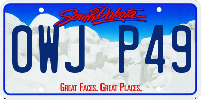 SD license plate 0WJP49