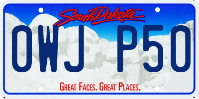 SD license plate 0WJP50