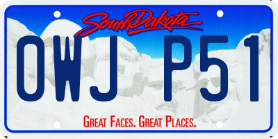 SD license plate 0WJP51