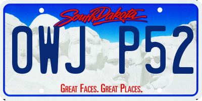 SD license plate 0WJP52