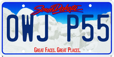 SD license plate 0WJP55