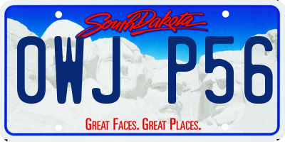SD license plate 0WJP56