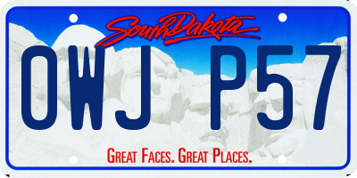 SD license plate 0WJP57
