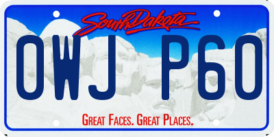 SD license plate 0WJP60