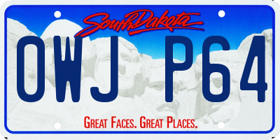 SD license plate 0WJP64