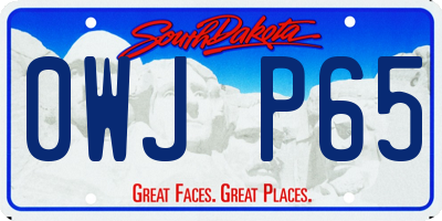 SD license plate 0WJP65
