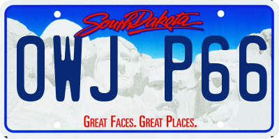 SD license plate 0WJP66