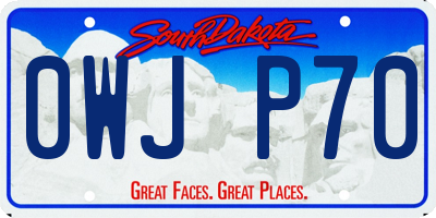 SD license plate 0WJP70