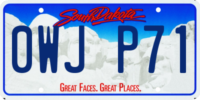 SD license plate 0WJP71