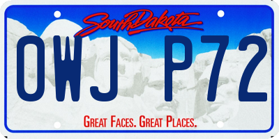 SD license plate 0WJP72